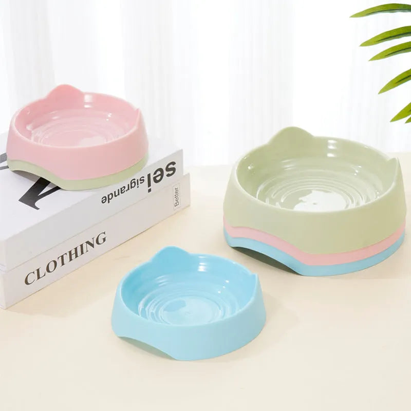 Blue ceramic dog slow feeder bowl with maze pattern for slowing eating pace