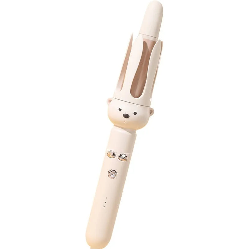 Beige anion automatic hair curler with FS-H208 negative ion technology and multiple plug options