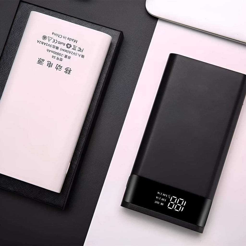 Digital display power bank spring kit with plastic shell and USB charging ports