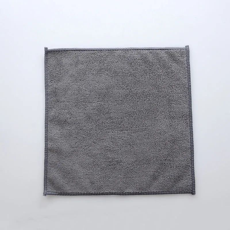 Grey square microfiber kitchen cleaning cloth for oilproof decontamination of pots and bowls