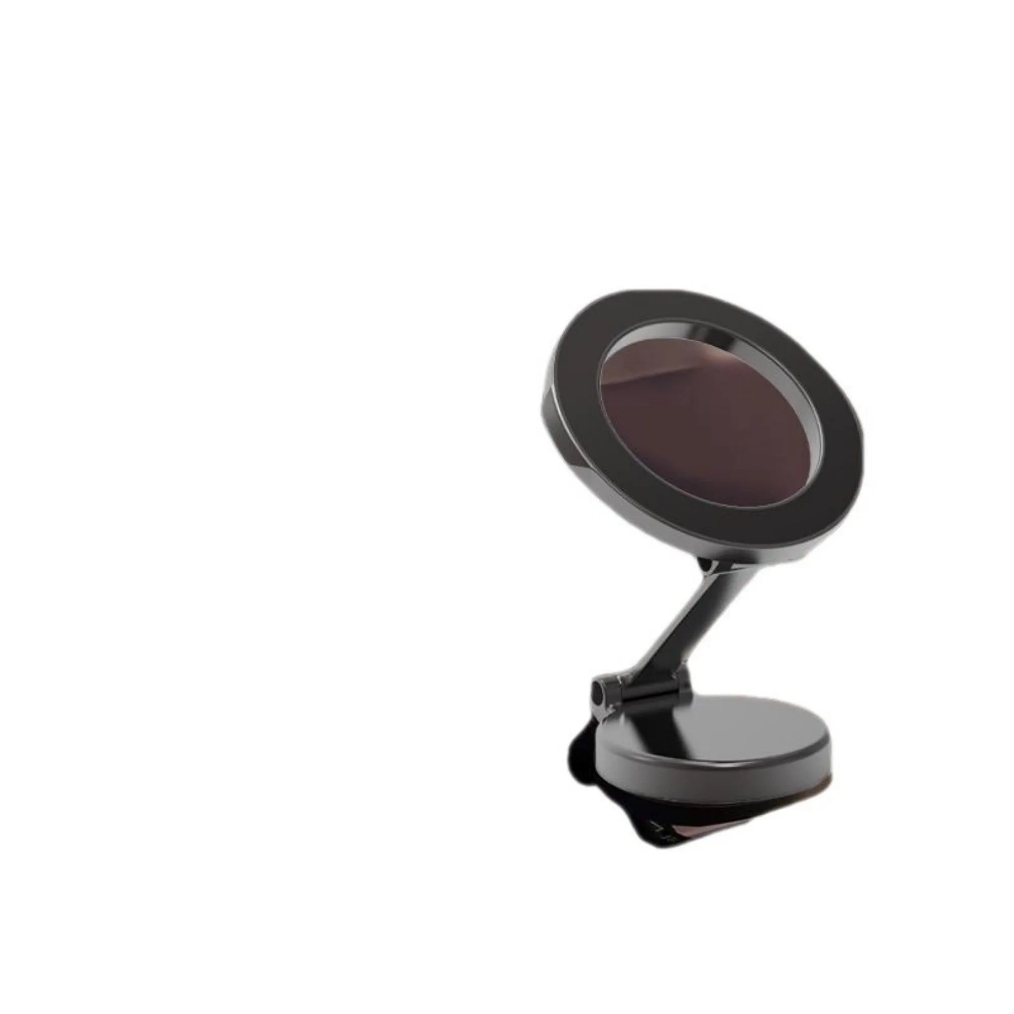 Black all-metal foldable magnetic car phone mount attached to a car dashboard.