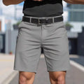 Men's straight leg fifth pants in solid colours with business casual design