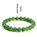 Natural Jasper Hetian jade bead bracelet in various sizes on a white background.