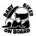 Reflective Baby on Board car sticker measuring 14.5cm by 15cm