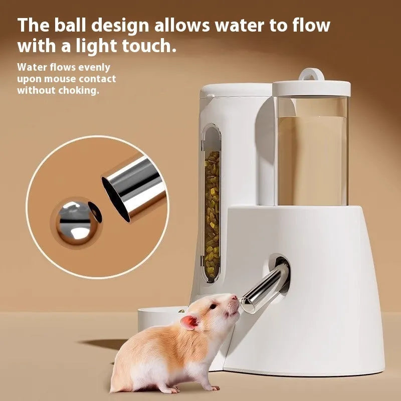 Hamster automatic drinking water feeder and food basin in blue colour option