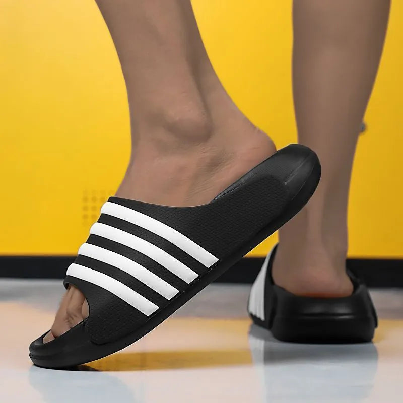 Casual PVC upper and EVA sole slippers in beige, shown on a plain background.
