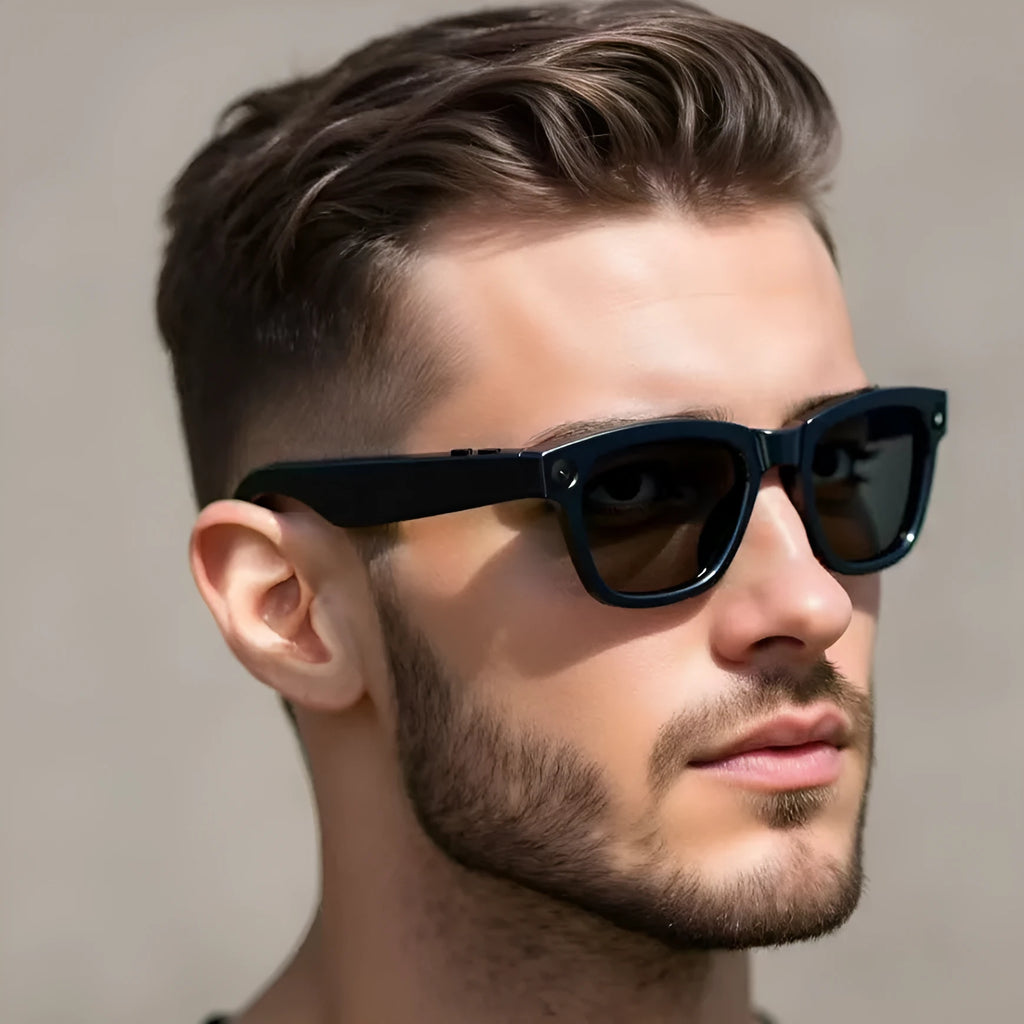 M01 intelligent video glasses with AI translation and HD camera in head-mounted design