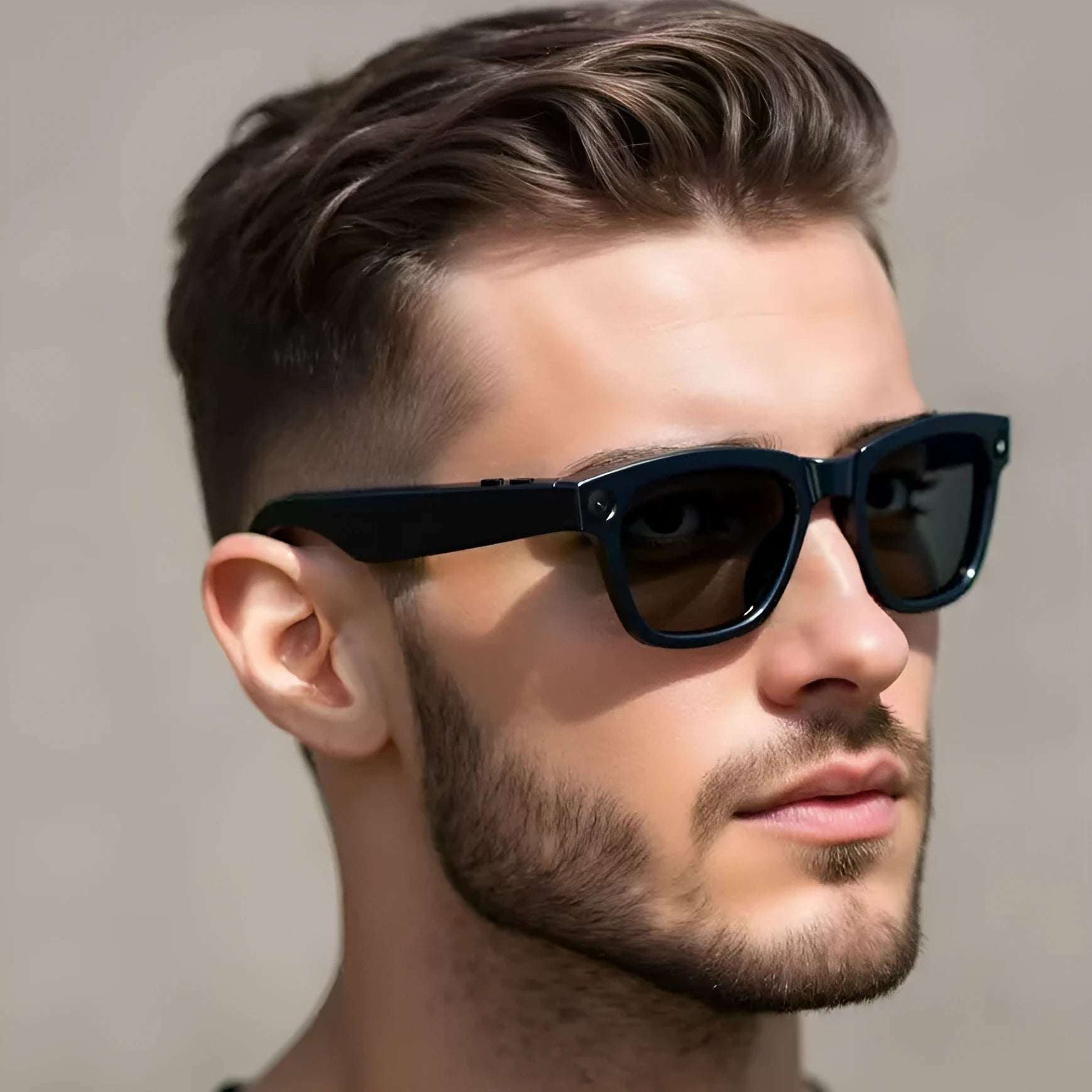 M01 intelligent video glasses with AI translation and HD camera in head-mounted design