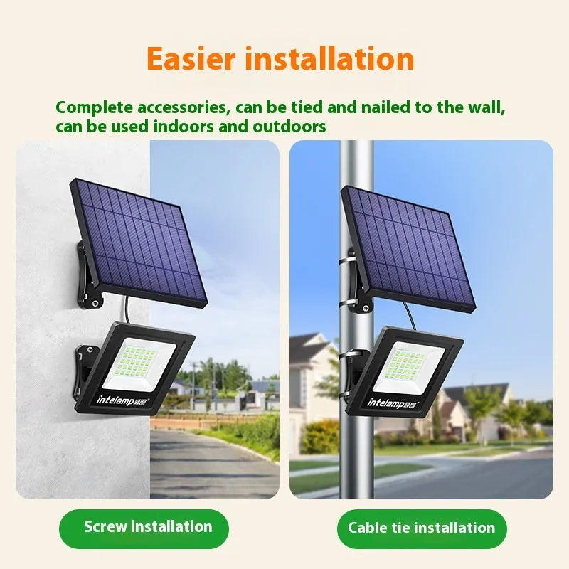 Waterproof solar courtyard LED light with IP65 rating for outdoor garden installation