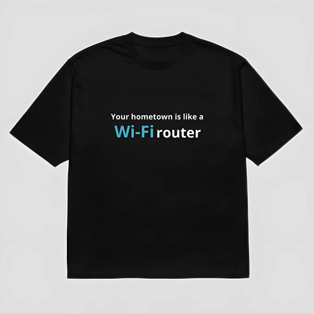 Men's black loose fit T-shirt with a 3D digital printed cartoon design on the front.
