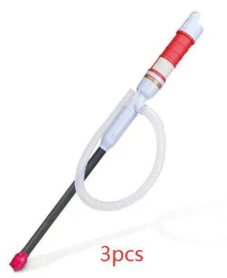 Blue manual hand-operated siphon pump for fuel oil gasoline liquid transfer
