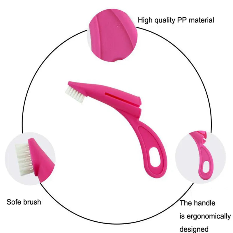 Soft silicone pet finger toothbrush in red or white for dog and cat dental cleaning