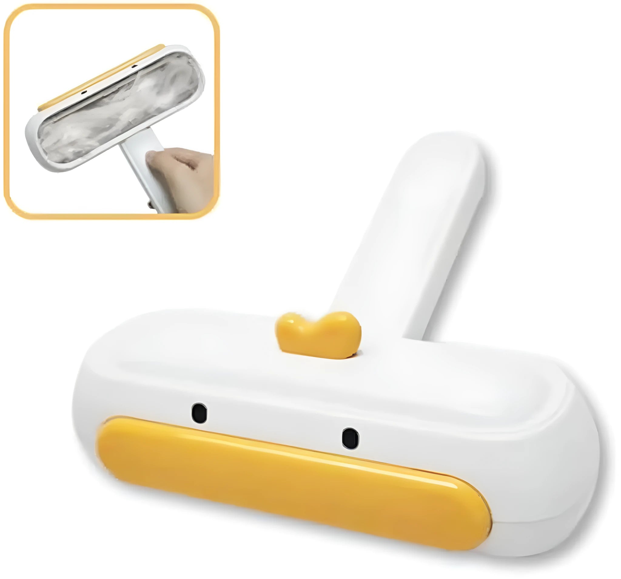Yellow duck design portable pet hair remover with washable reusable construction
