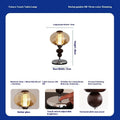 Solid wood retro palace-style table lamp with touch control panel showing three lighting colour options