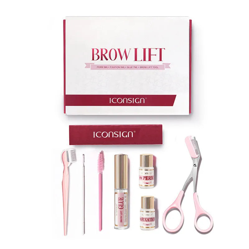 Pink Eyebrow Quick Ironing solution kit for eyebrow lamination and perm treatments.