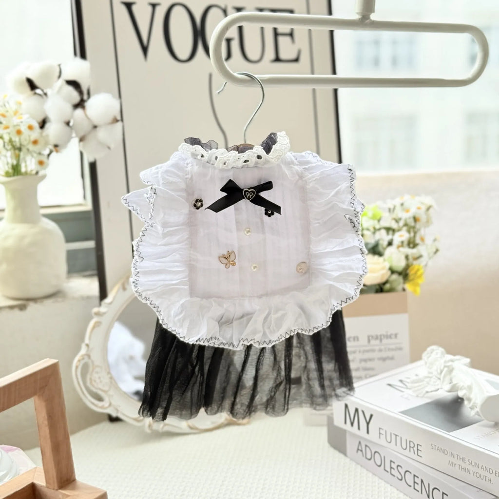 White polyester waltz gauze skirt for a small dog in a princess style.