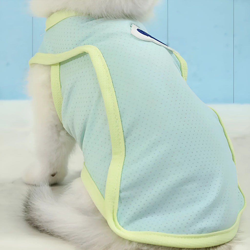 Lightweight cat vest in anti-lint polyester fabric for summer outdoor wear