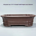 Handmade purple sand rectangular begonia flower pot on desktop