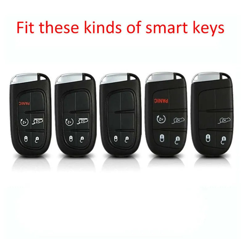Silicone car key case for Dodge Chrysler Fiat remote keys with buckle closure