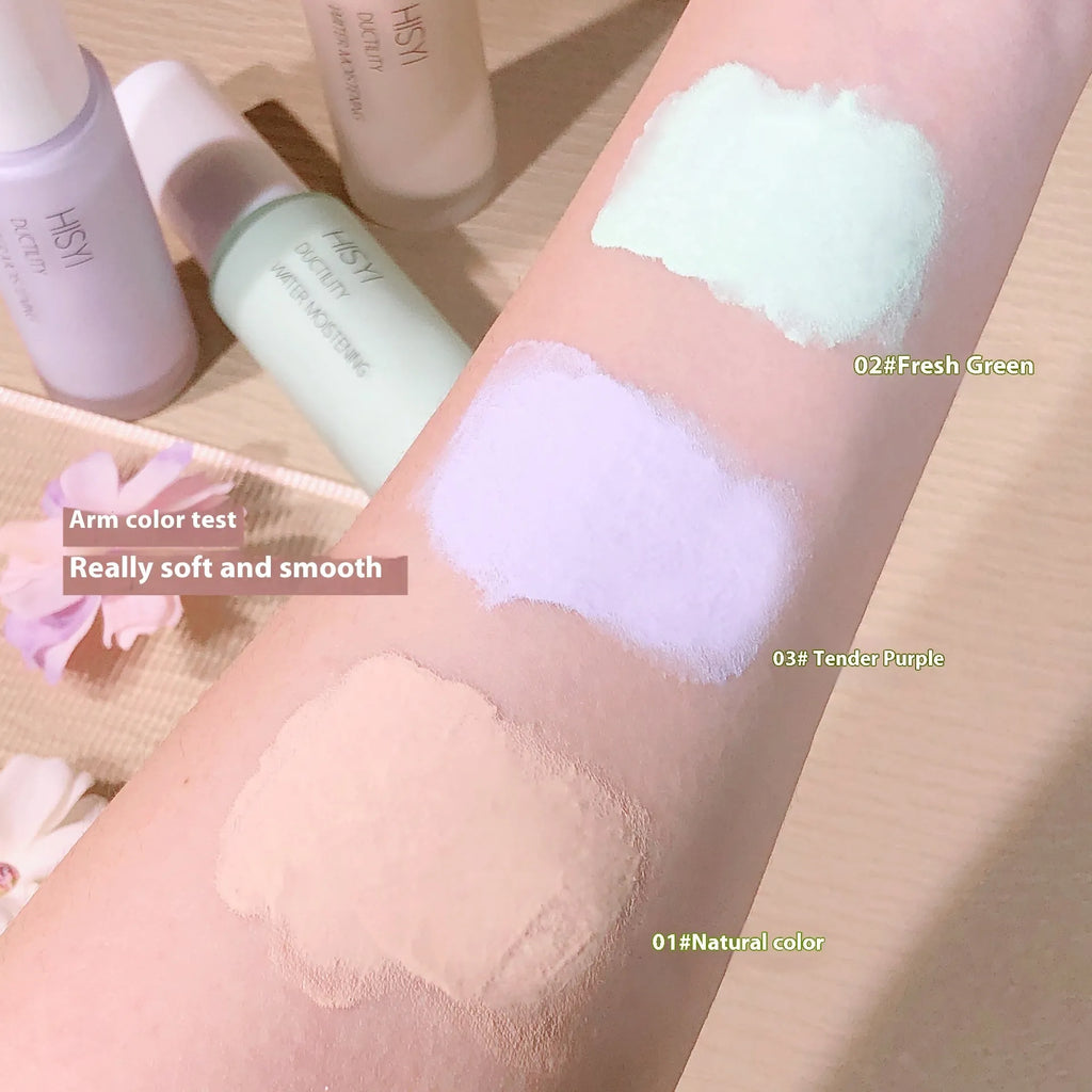 Silky clear brightening makeup primer tube showing three colour options 01 02 03