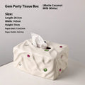 Ceramic tissue box in matte coconut milk white or silver plated finish for home organisation