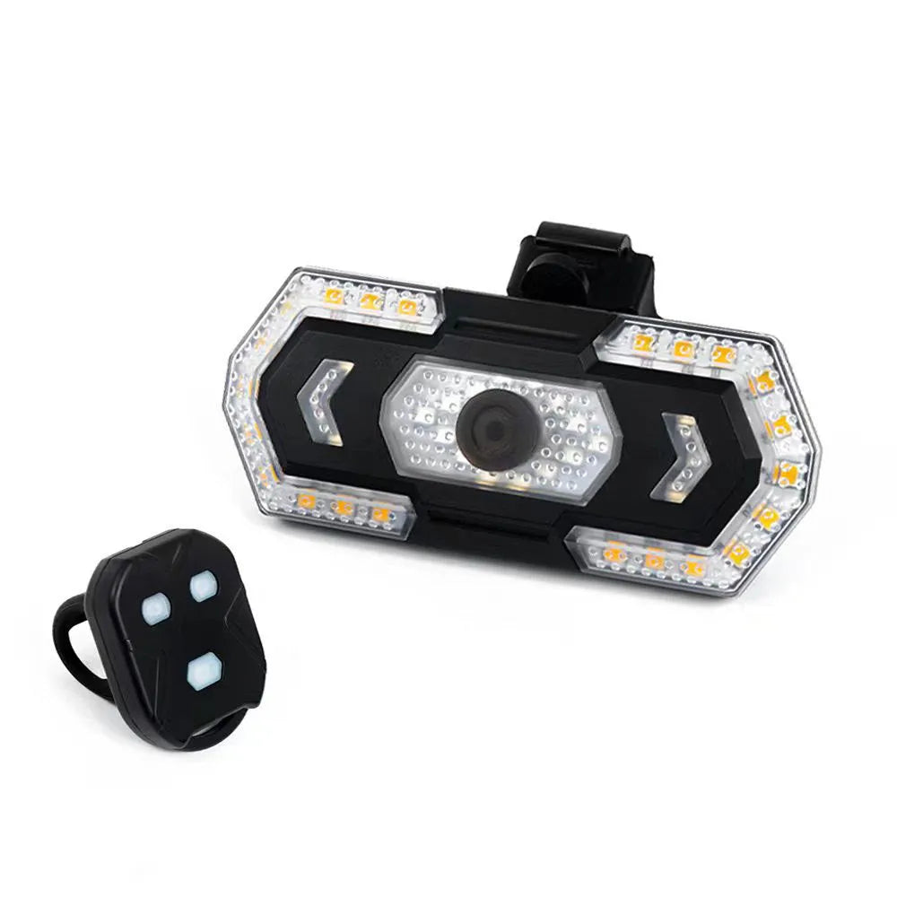 Black wireless remote control car taillight with USB charging port and LED bulbs