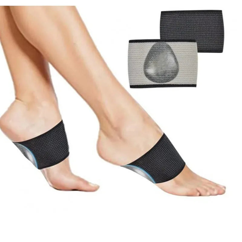 Elastic foot bandage cover with adjustable heart pad for arch support in PU material