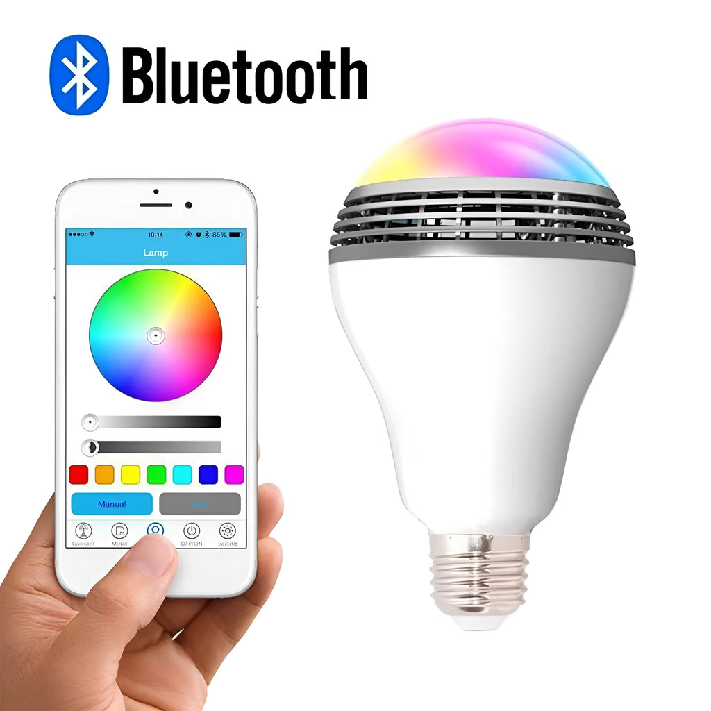 Creative Home LED Smart Bluetooth Speaker E27 Bulb Light with RGB colours.