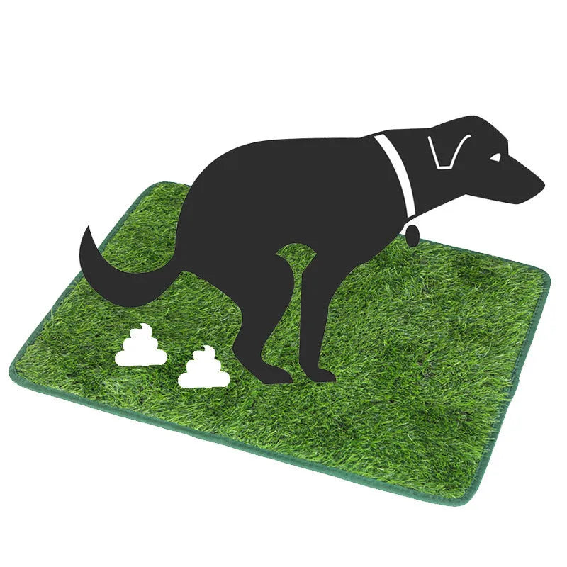 Washable artificial grass dog and cat toilet training mat shown in three sizes.