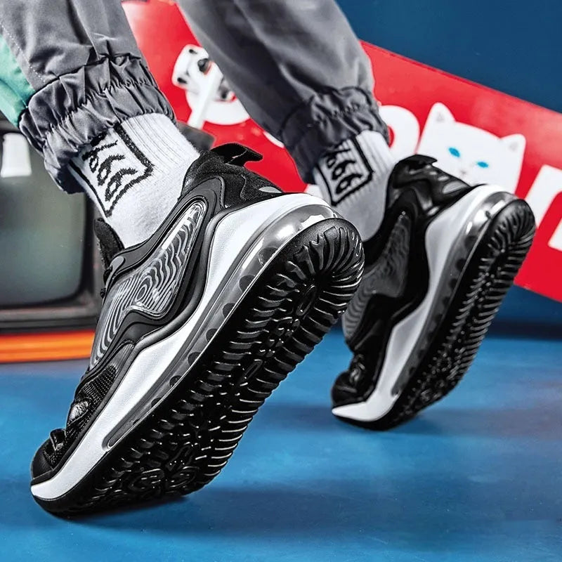 Space Black and Space White men's summer casual shoes with height-increasing design