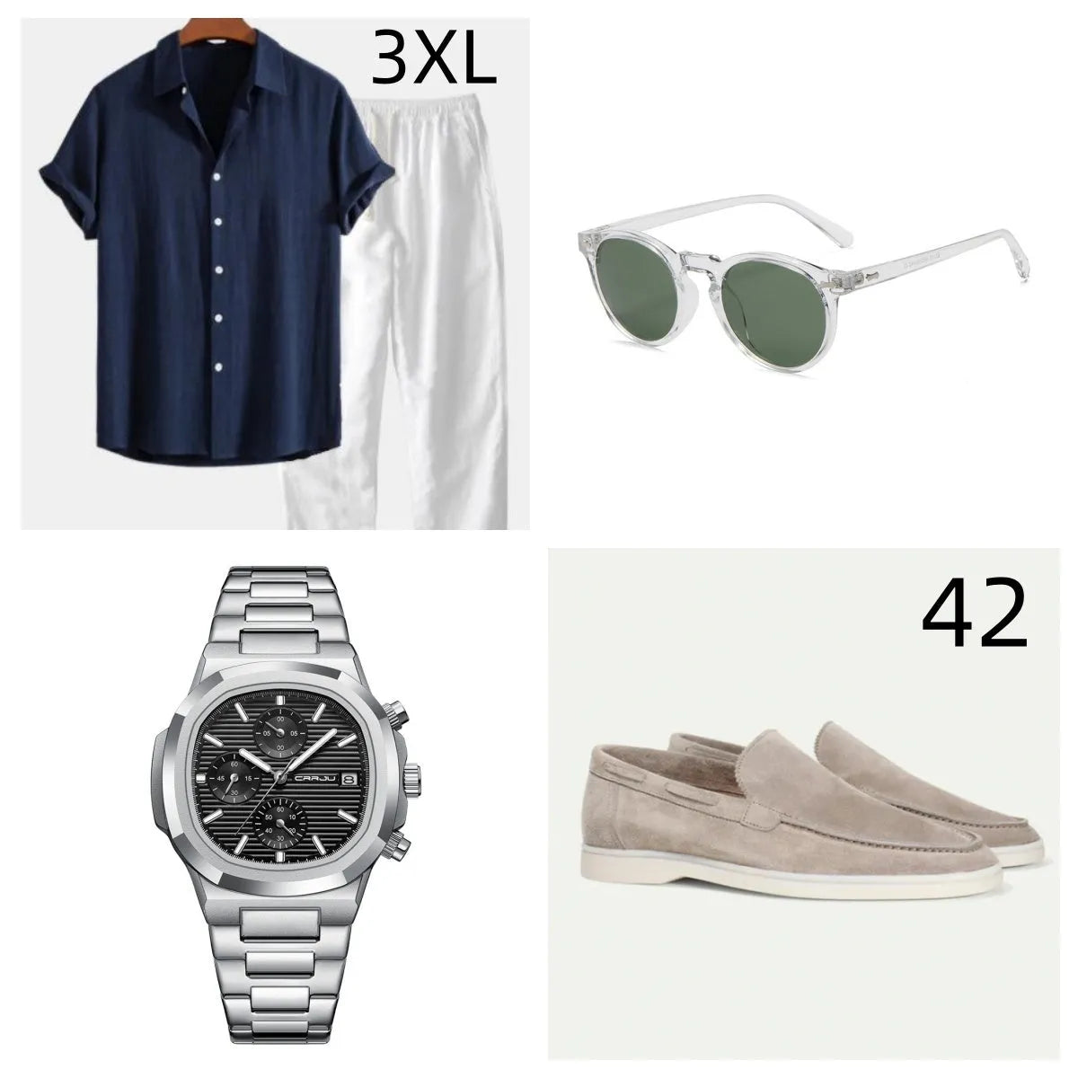Casual cotton linen short sleeve summer suit in multiple colours with matching shorts and accessories
