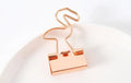 Gold plated long tail alligator clip with decorative flamingo, love, cloud, cat, cactus and bow shapes