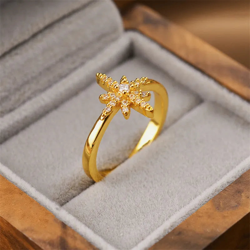 Gold geometric open adjustable ring on a plain background, Korean fashion jewellery style.