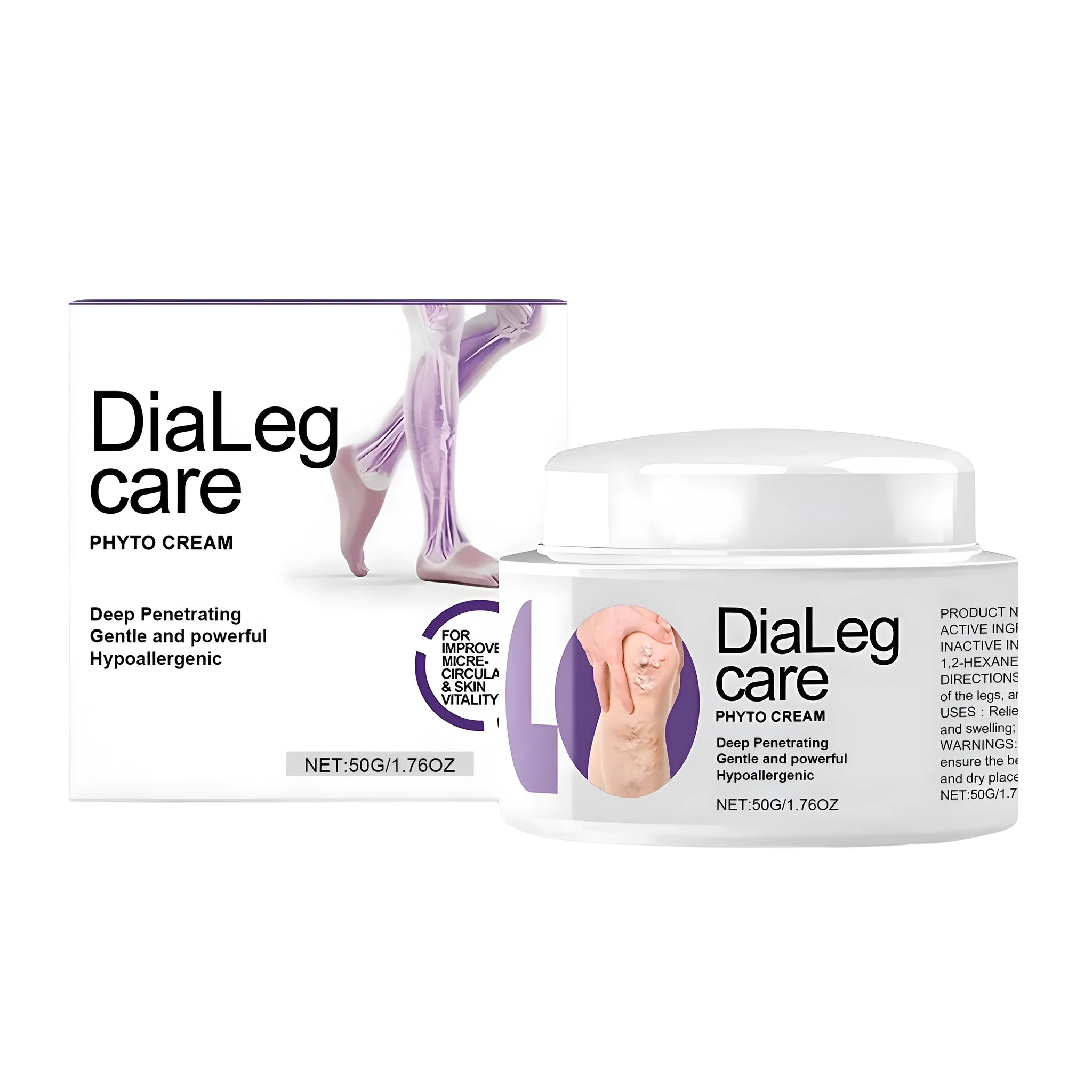 50g tube of varicose vein care cream with mint and shea butter ingredients