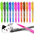 Heat-erasable gel pen set with stainless steel nib in multiple colours for office use