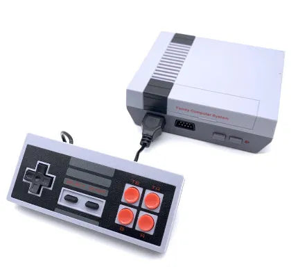 NES 8-bit retro game console with two controllers and AV cable