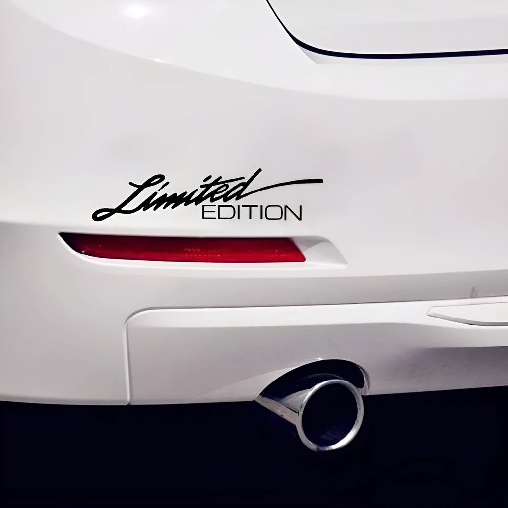 English reflective bumper sticker in plastic measuring 16cm by 3.8cm with British design