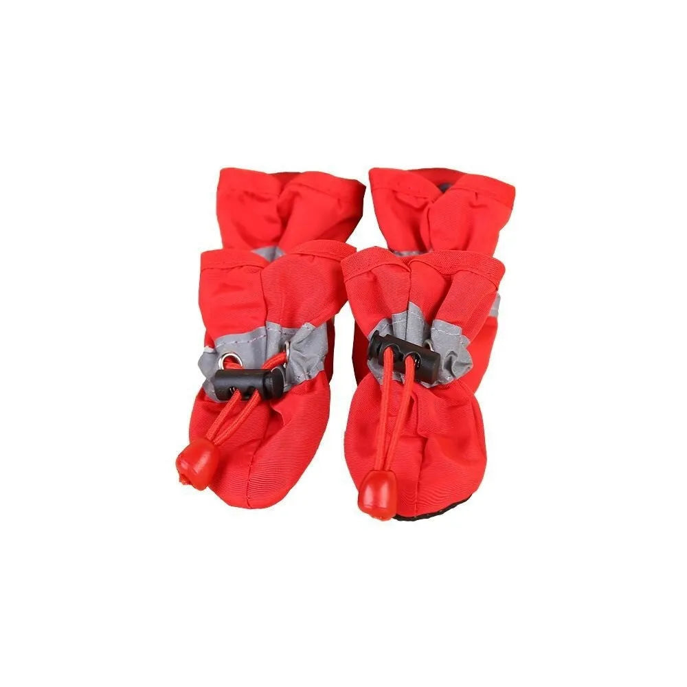 Cloth dog shoes with soft soles in multiple colours showing non-slip design and fleece lining option