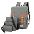 Three-piece business backpack in Oxford cloth with multiple compartments and curved shoulder straps