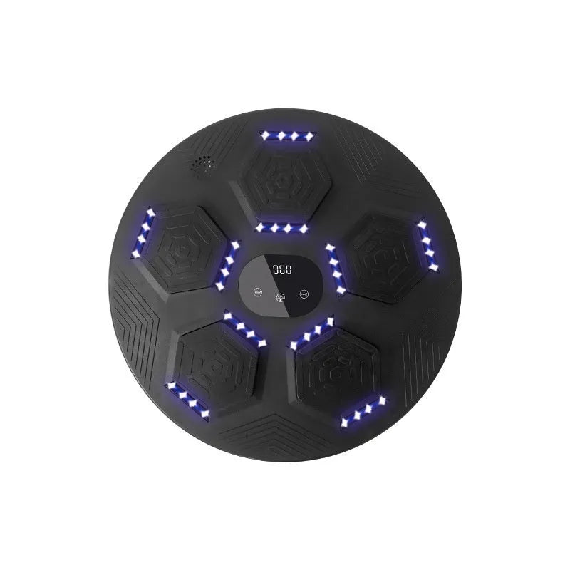Smart music boxing machine reaction target with LED lights mounted on wall