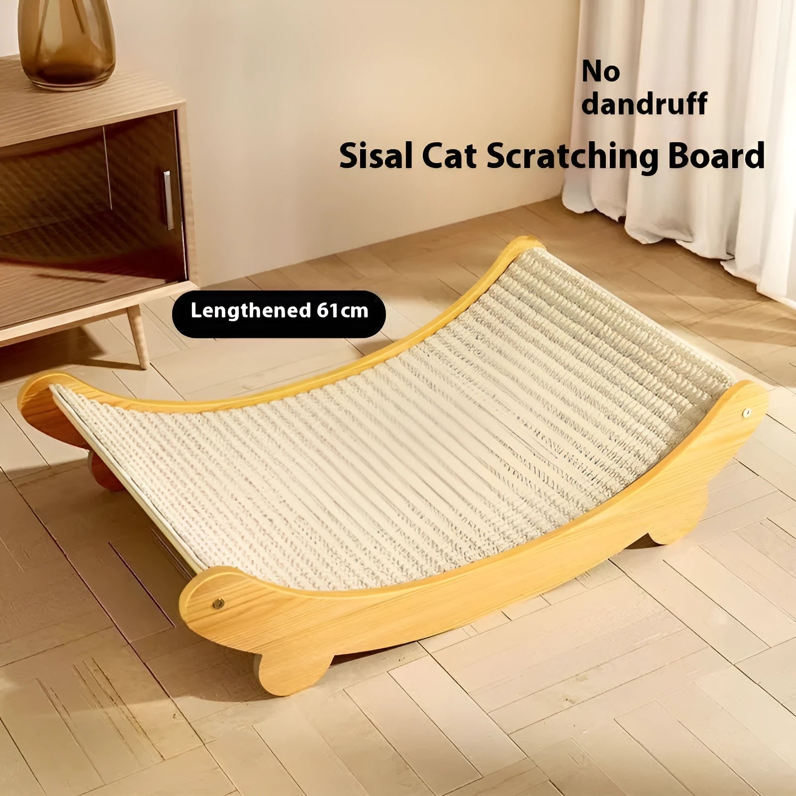 Sisal cat scratch board with sisal blanket material in pastoral style design