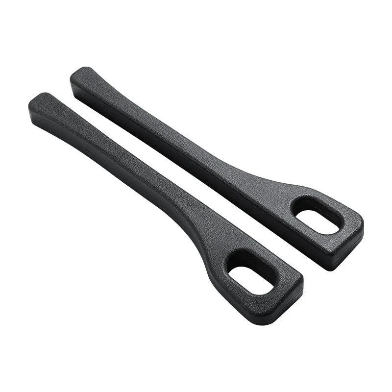 Polyurethane car seat gap filler strip in beige colour, placed between a car seat and centre console.