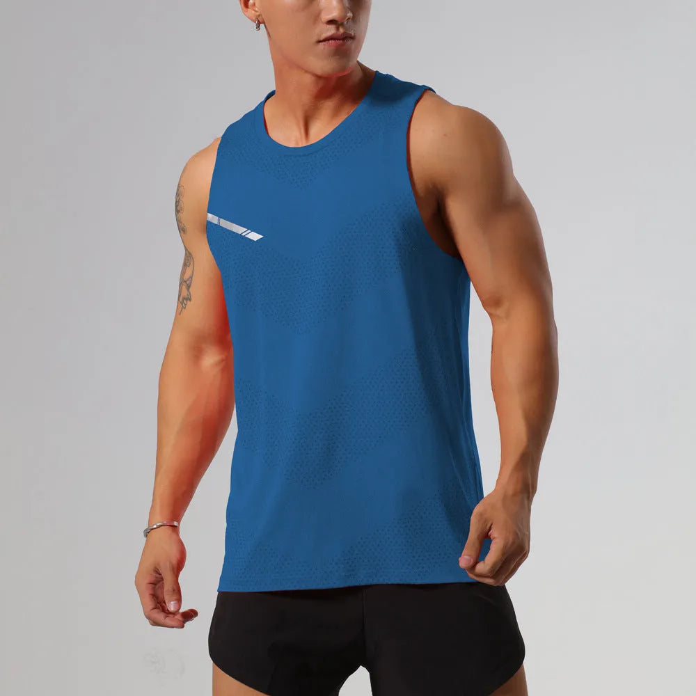 Men's solid colour quick-drying sports top for summer outdoor activities