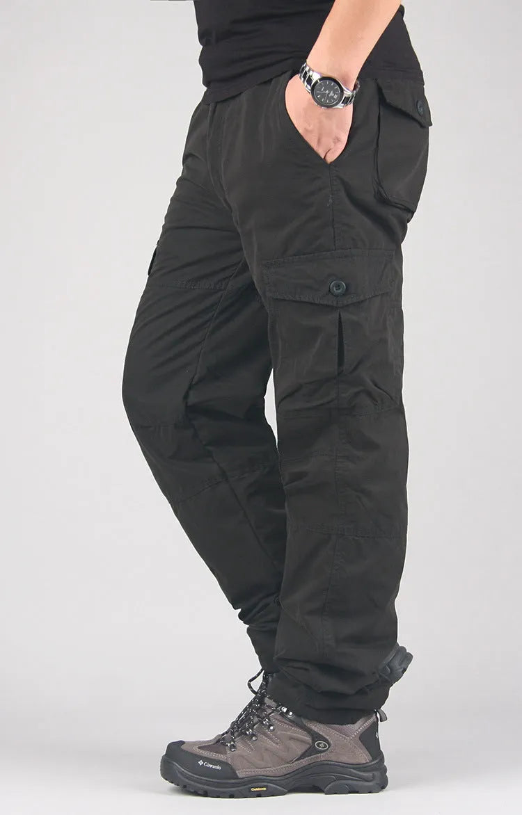 Men's stone wash cotton overalls with wool lining in loose straight leg fit