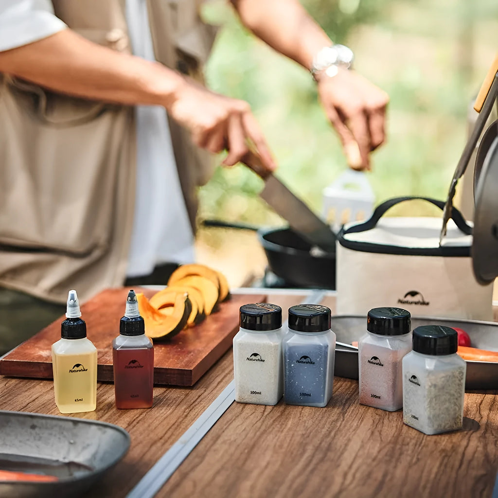 Naturehike six-piece PP plastic seasoning bottle set for outdoor cooking