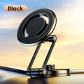Telescopic folding magnetic car phone holder mounted on vehicle dashboard