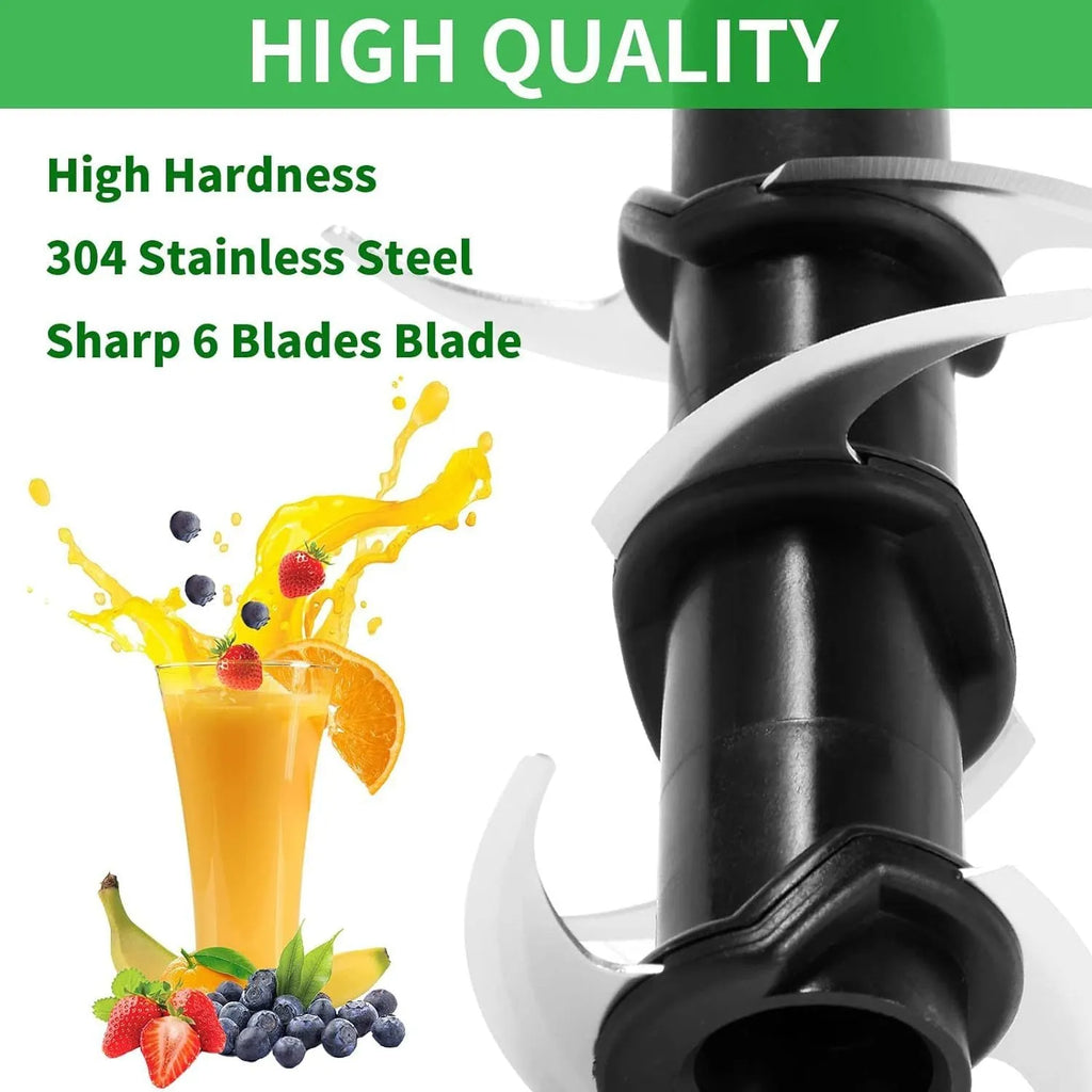 304 stainless steel replacement juicer blade set measuring 10x10x21cm with six-stack configuration