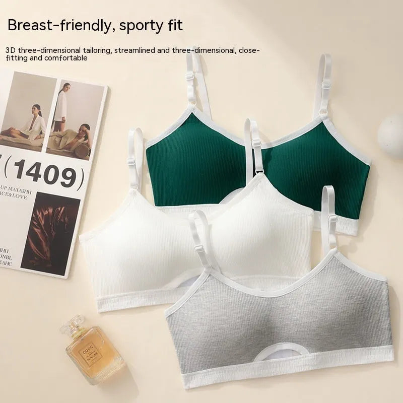 Sports underwear vest set in contrast colour with chest pad and matching pants on hanger