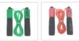 Adjustable length fitness skipping rope with sponge grip handles in multiple colour options