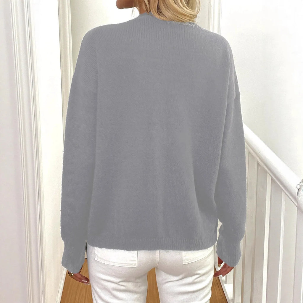 Women's deer plush sweater coat with princess sleeves in street hipster style